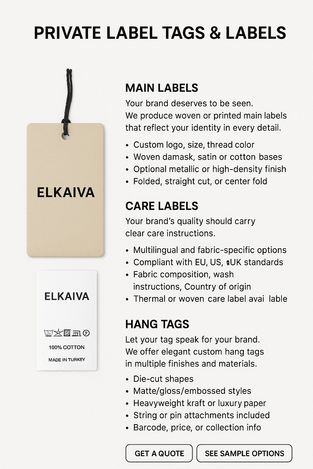 Private label tags & Labels