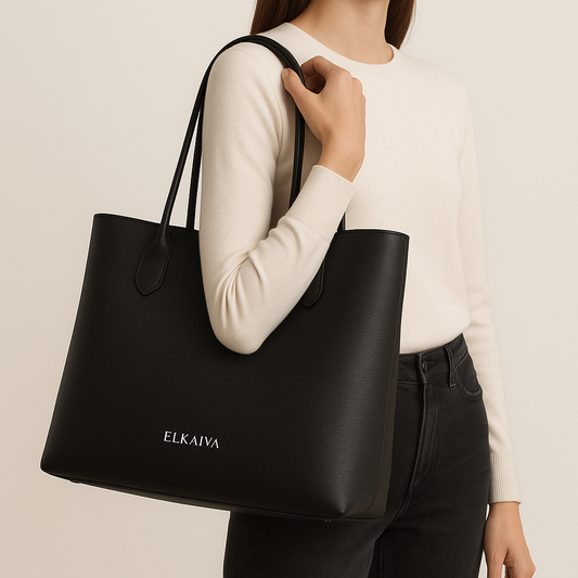 Black Leather Tote – Private Label Sample