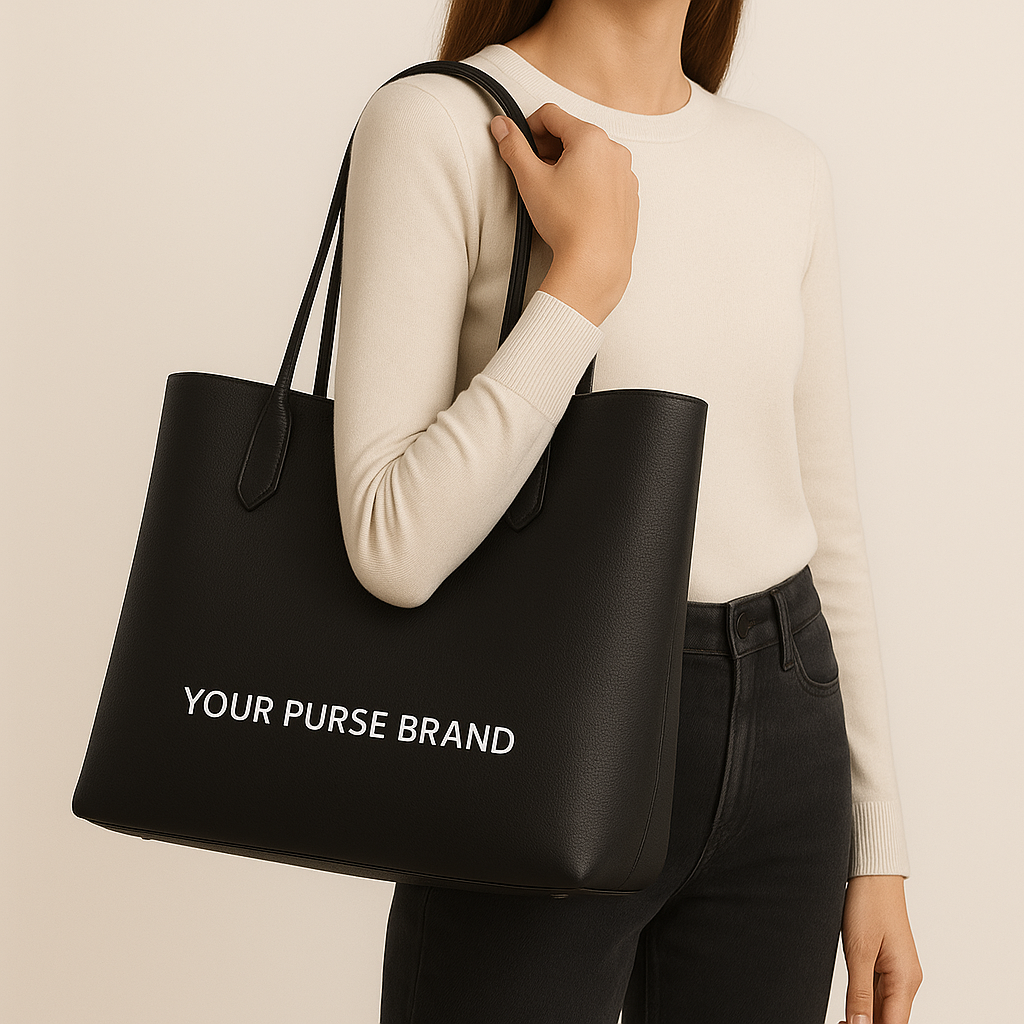 Black Leather Tote – Private Label Sample