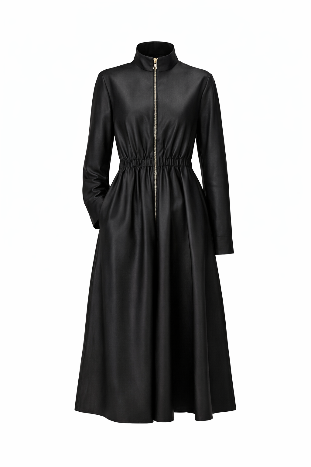 The Noir Zip Leather Dress